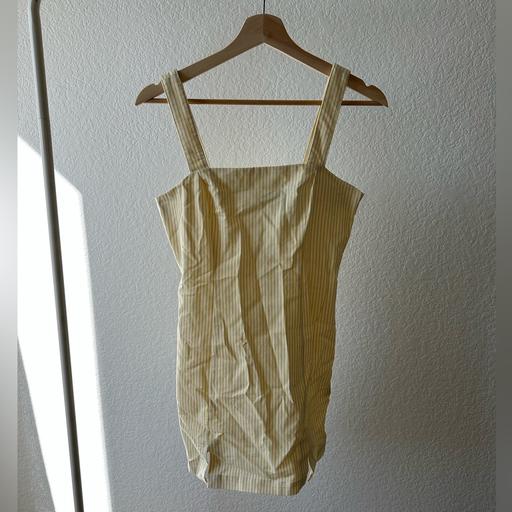 Forever 21 Mini yellow/cream striped dress